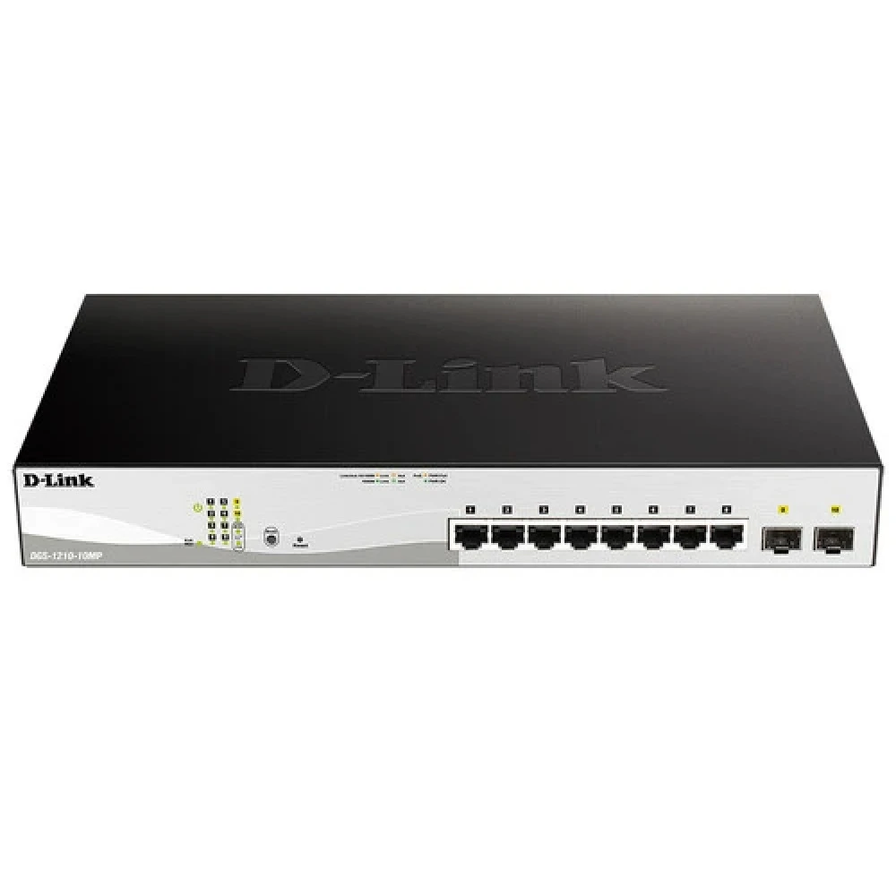 Коммутатор D-link DGS-1210-10MP/FL2A 1000 Base-T (1000 мбит/с), 2 SFP порта