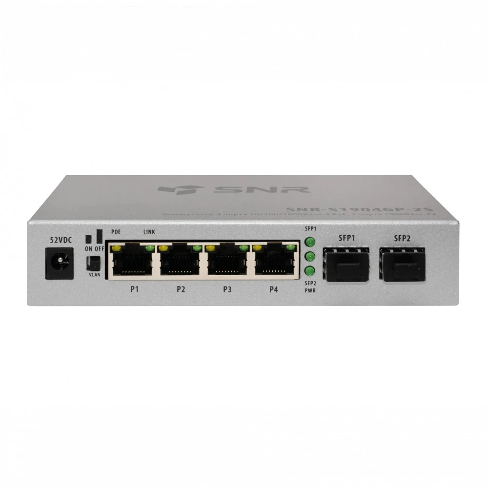Коммутатор SNR S1904GP-2S SNR-S1904GP-2S 1000 Base-T (1000 мбит/с), 2 SFP порта