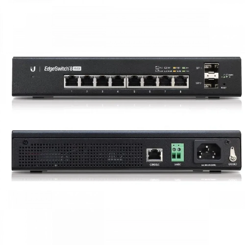 Коммутатор Ubiquiti EdgeSwitch 8-150W ES-8-150W-EU 1000 Base-T (1000 мбит/с), 2 SFP порта