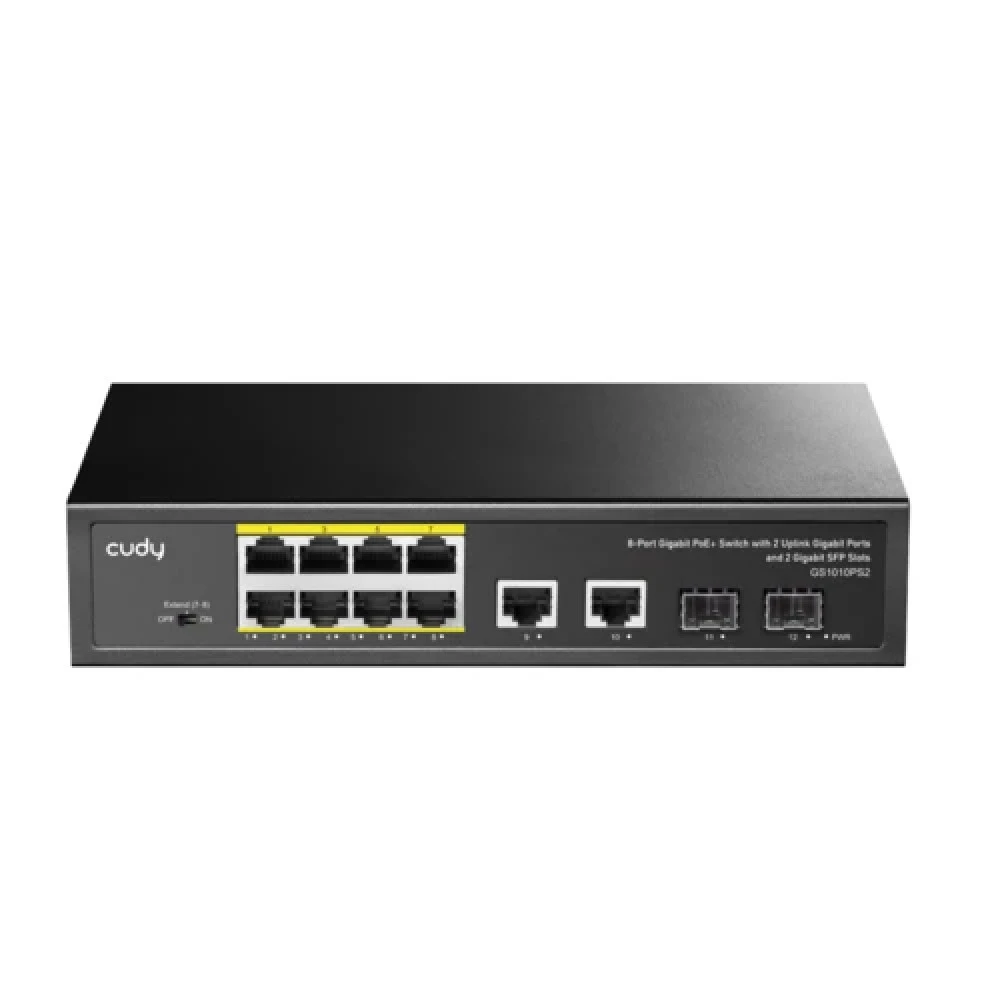 Коммутатор CUDY GS1010PS2 1000 Base-T (1000 мбит/с), 2 SFP порта