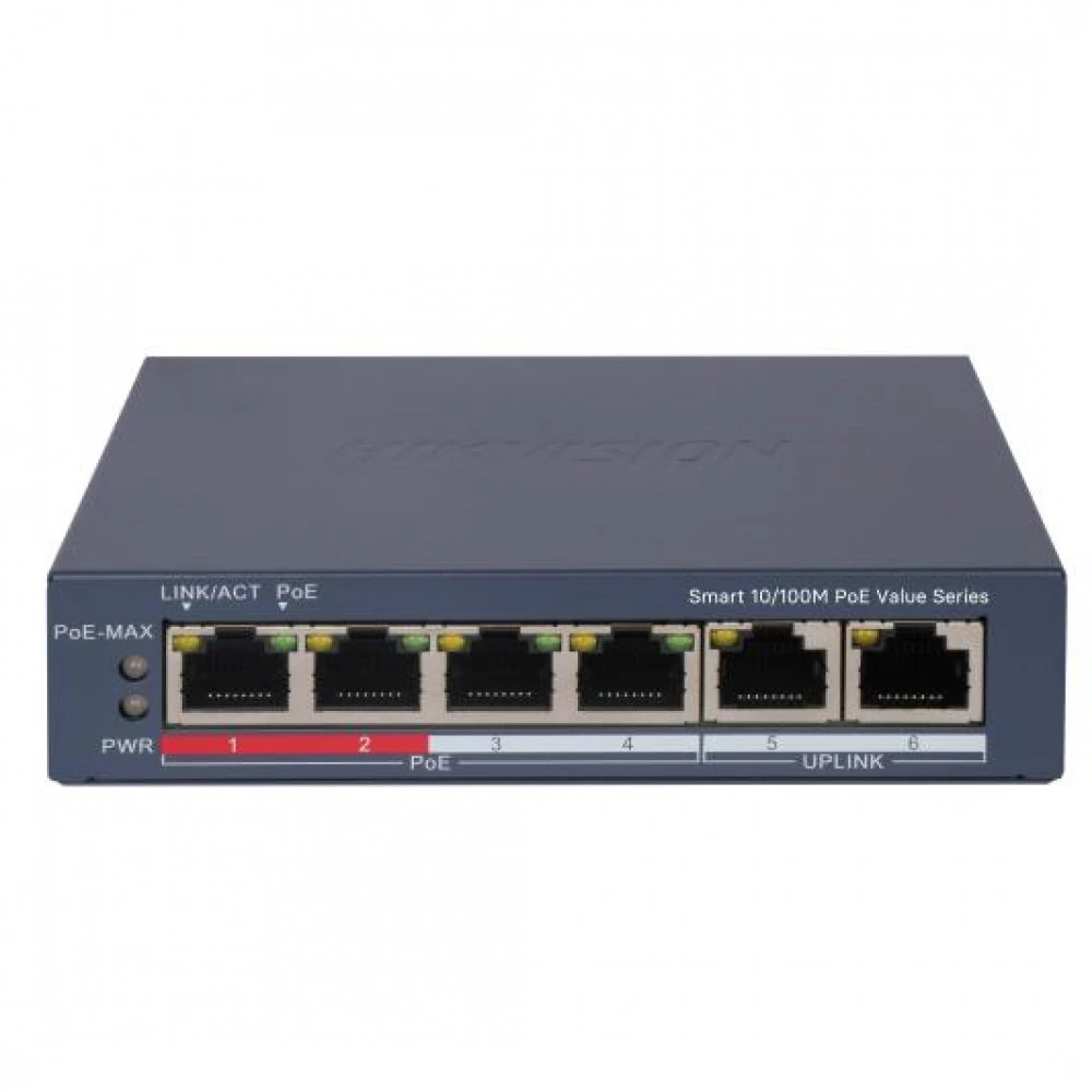 Коммутатор Hikvision DS-3E1106P-EI/M 100 Base-T (100 мбит/с)
