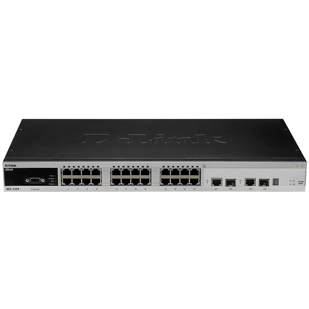 Коммутатор D-link DES-3528_RFB/A3 100 Base-T (100 мбит/с), 2 SFP порта