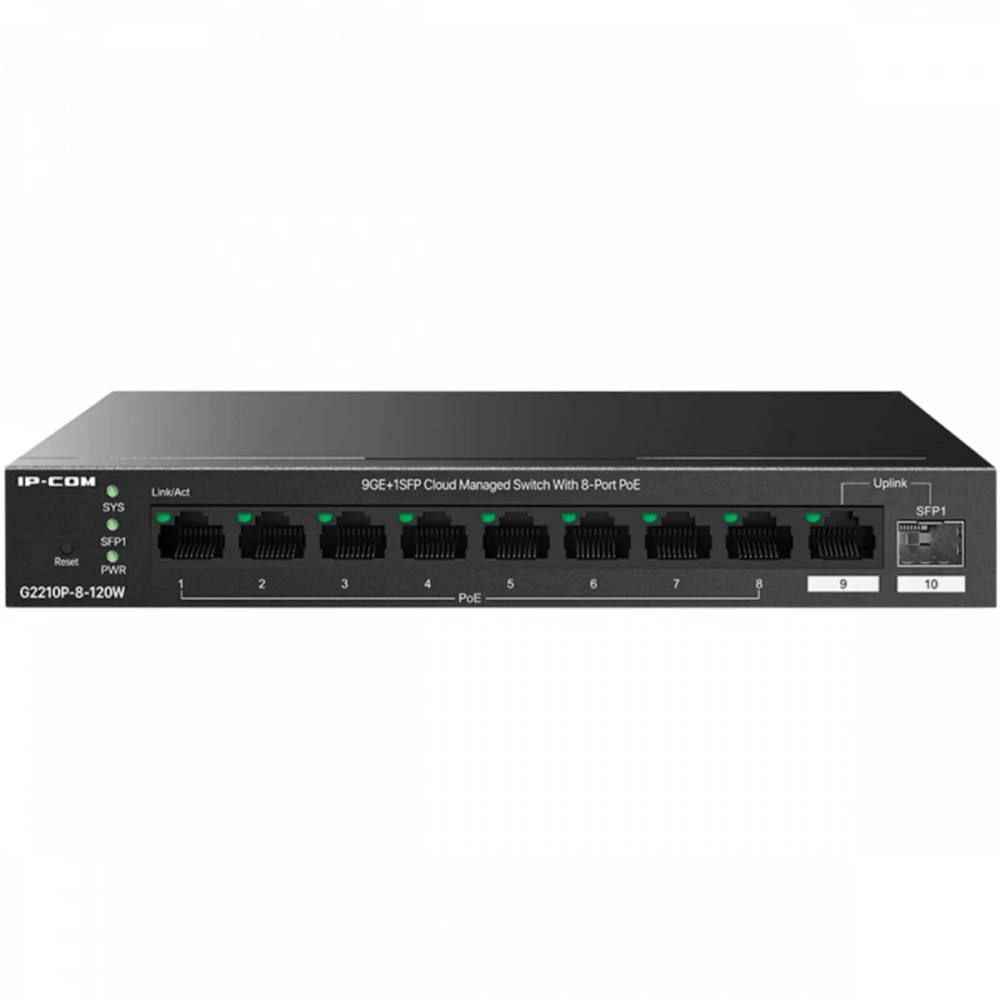 Коммутатор TENDA G2210P-8-120W 1000 Base-T (1000 мбит/с)