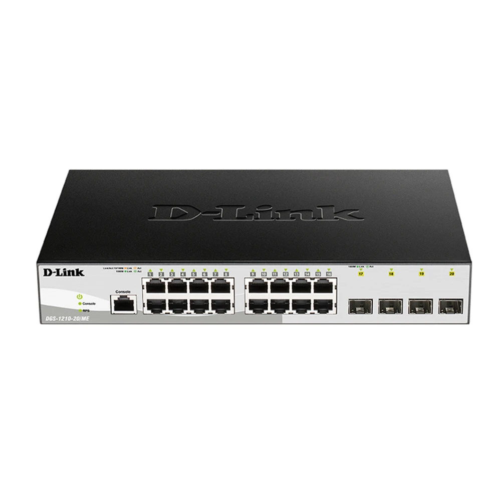Коммутатор D-link DGS-1210-20/ME/B1A 1000 Base-TX (1000 мбит/с), 4 SFP порта