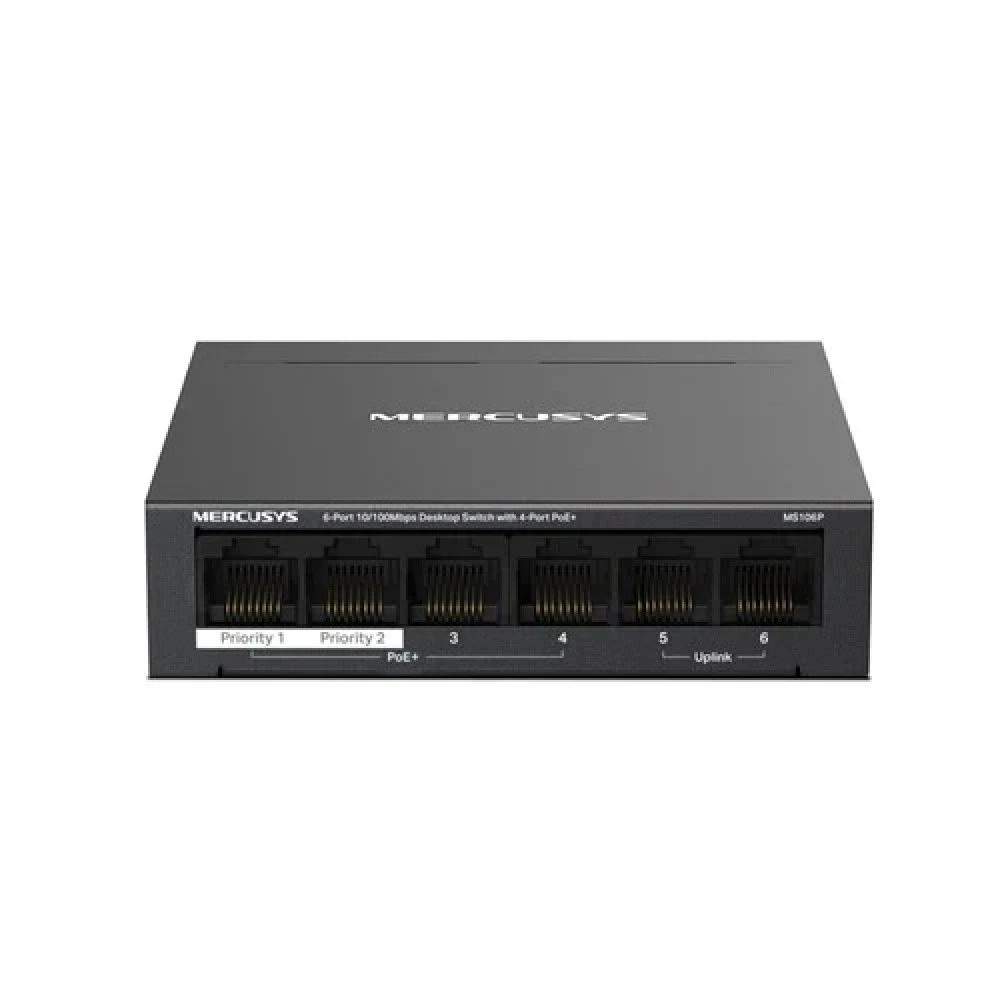 Коммутатор Mercusys MS106P 100 Base-T (100 мбит/с)