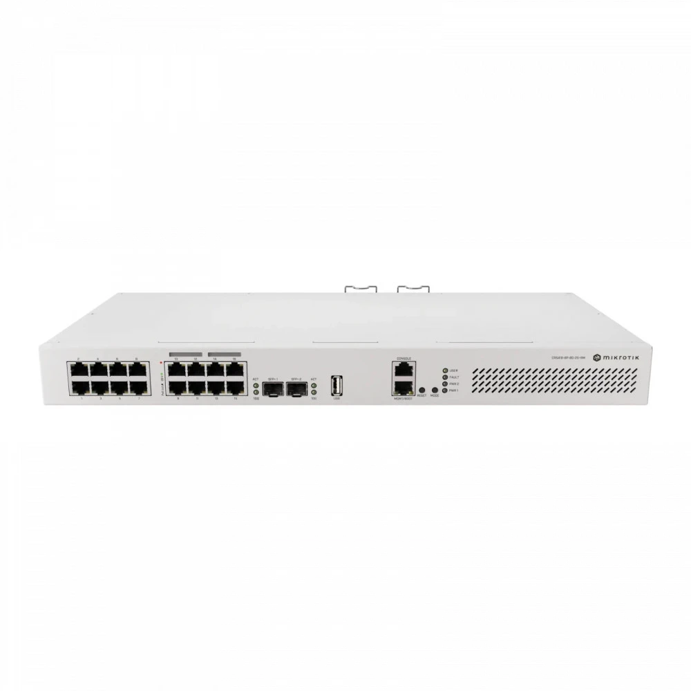 Коммутатор Mikrotik CRS418-8P-8G-2S+RM 1000 Base-T (1000 мбит/с), 2 SFP порта