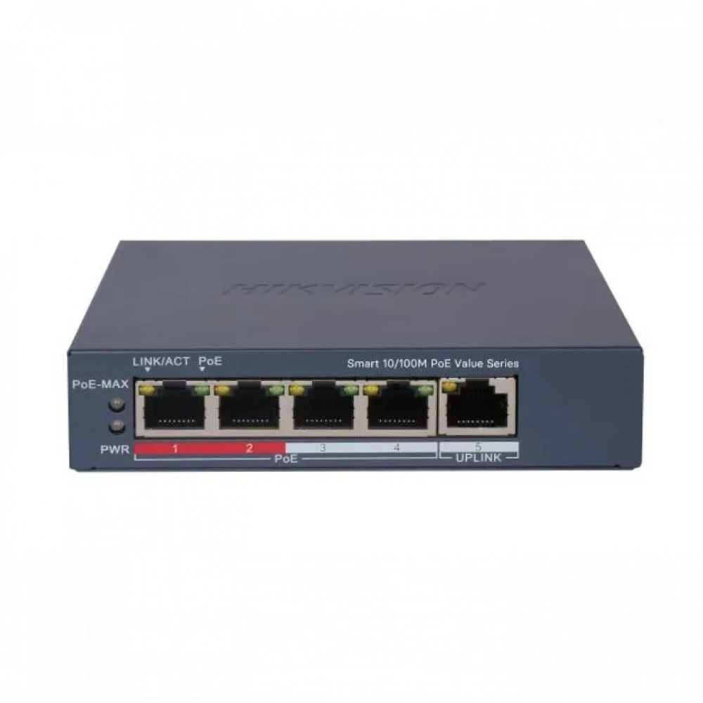 Коммутатор Hikvision DS-3E1105P-EI/M(V2) 100 Base-TX (100 мбит/с)