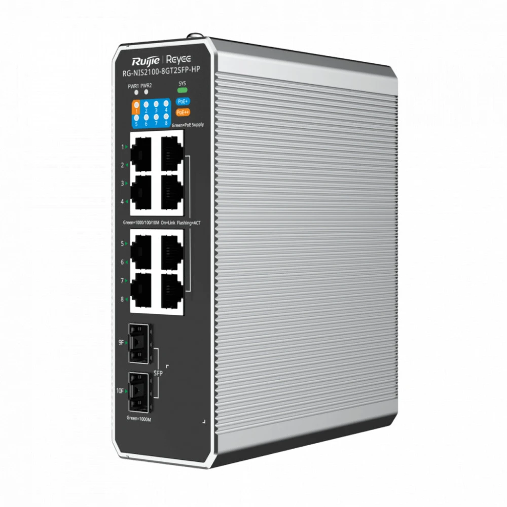 Коммутатор Ruijie RG-NIS2100-8GT2SFP-HP 1000 Base-T (1000 мбит/с)