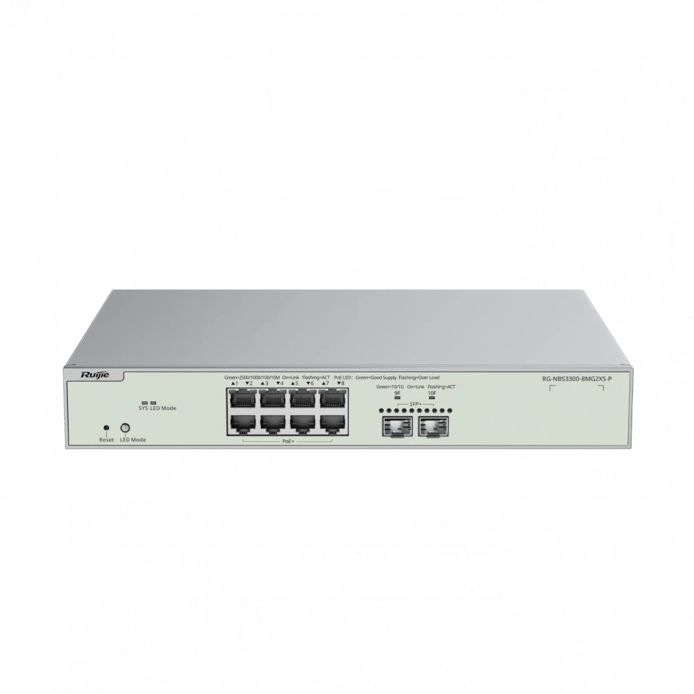 Коммутатор Ruijie RG-NBS3300-8MG2XS-P 2.5 GBase-T (2500 мбит/с)