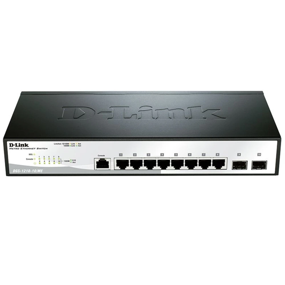 Коммутатор D-link DGS-1210-10 1000 Base-TX (1000 мбит/с), 2 SFP порта