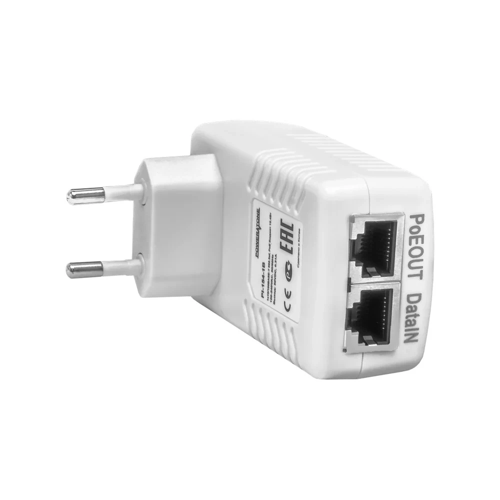 PoE инжектор PowerTone PI-154-1B 1 порт, 15.4 Вт