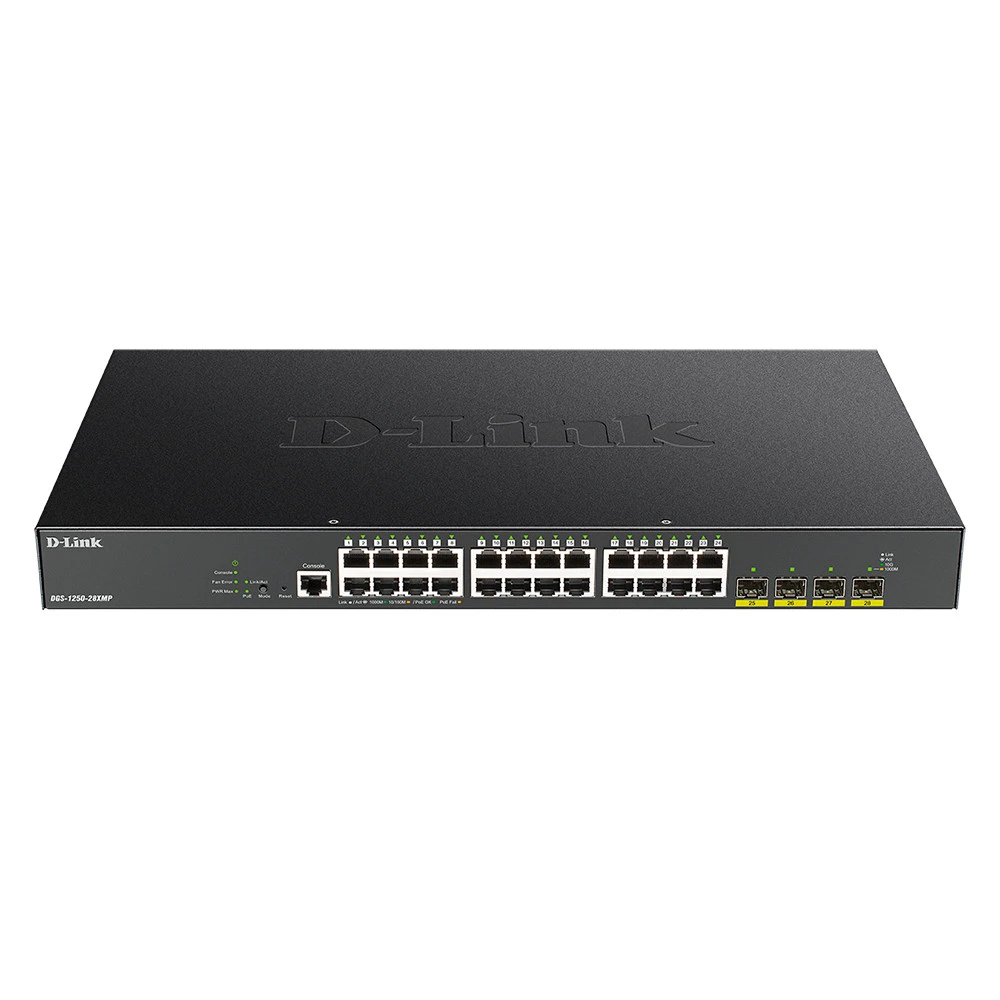 Коммутатор D-link DGS-1250-28XMP/RU/A1A 1000 Base-T (1000 мбит/с), 4 SFP порта