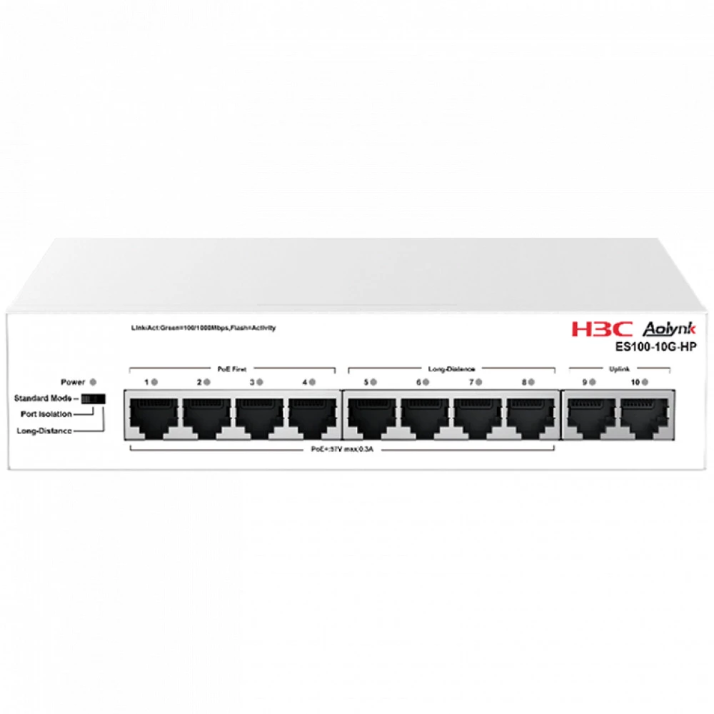 Коммутатор H3C ES100-10G-HP 1000 Base-T (1000 мбит/с)