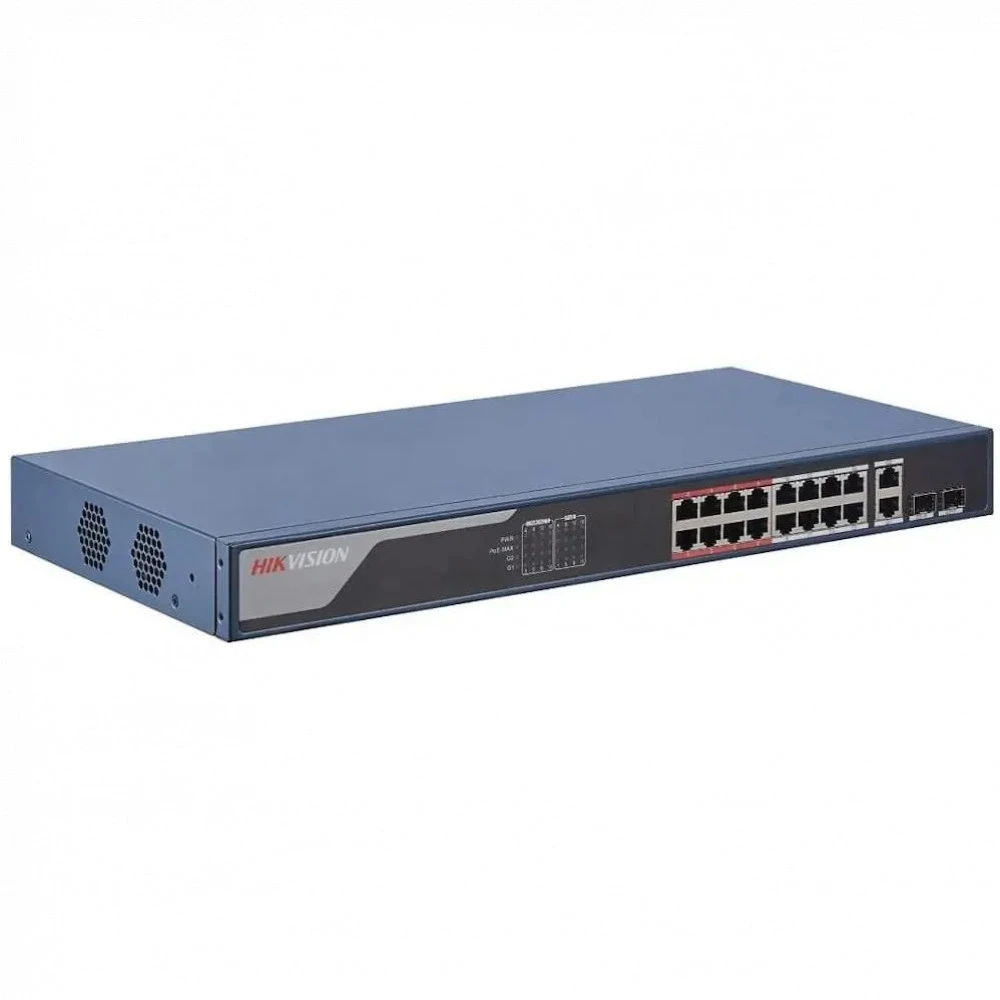 Коммутатор Hikvision DS-3E1318P-EI(B) 100 Base-T (100 мбит/с), 2 SFP порта