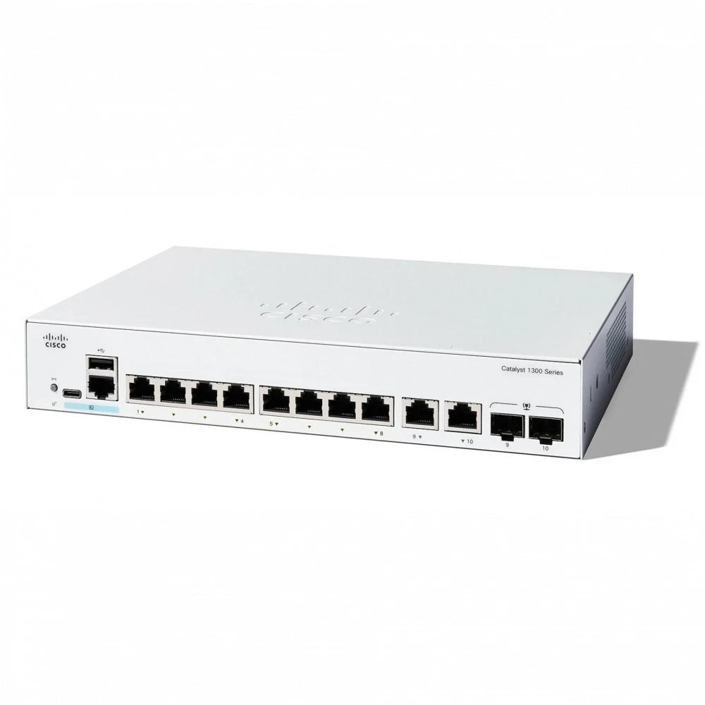 Коммутатор Cisco C1300-8T-E-2G 1000 Base-T (1000 мбит/с), 2 SFP порта