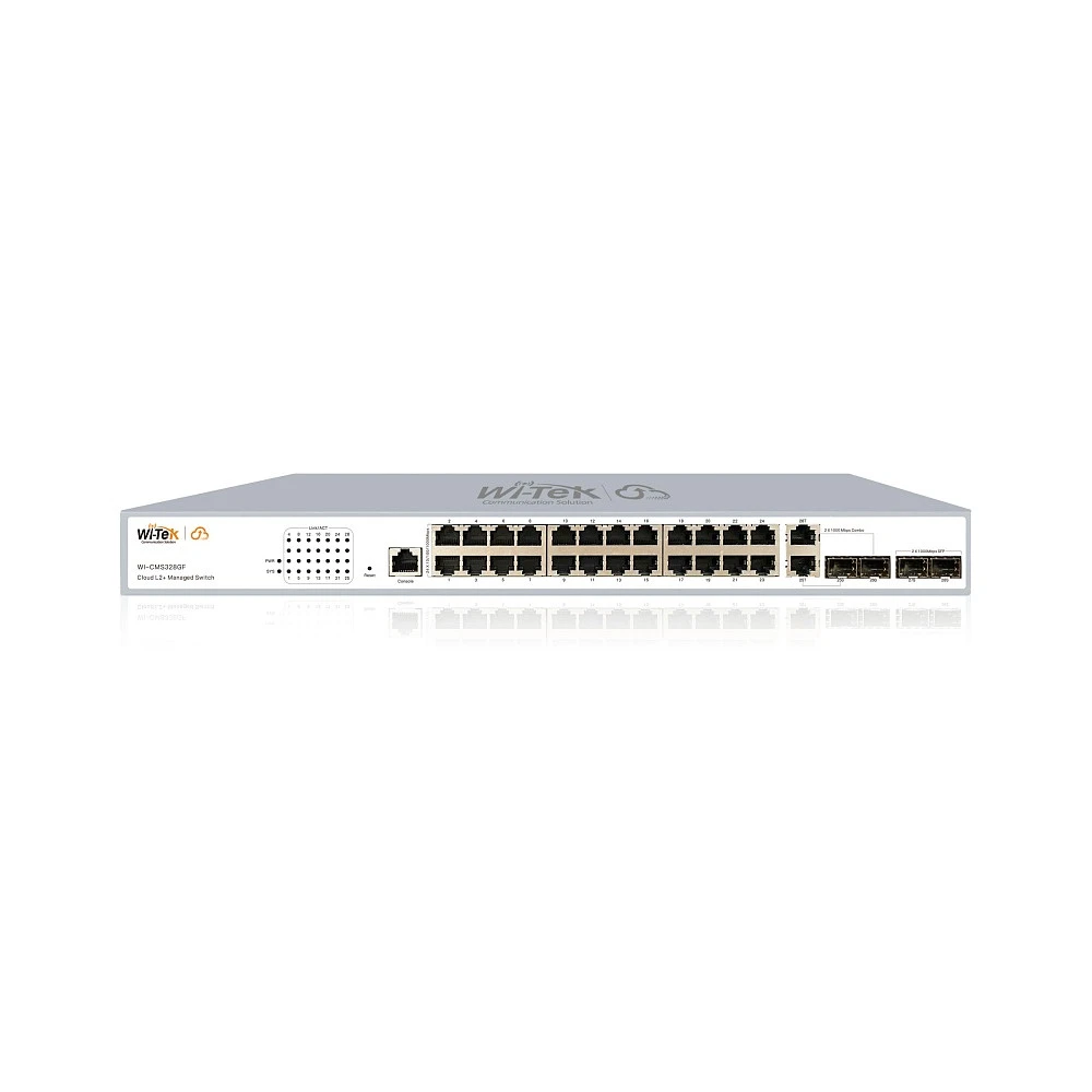 Коммутатор Wi-Tek WI-CMS328GF 1000 Base-T (1000 мбит/с), 4 SFP порта