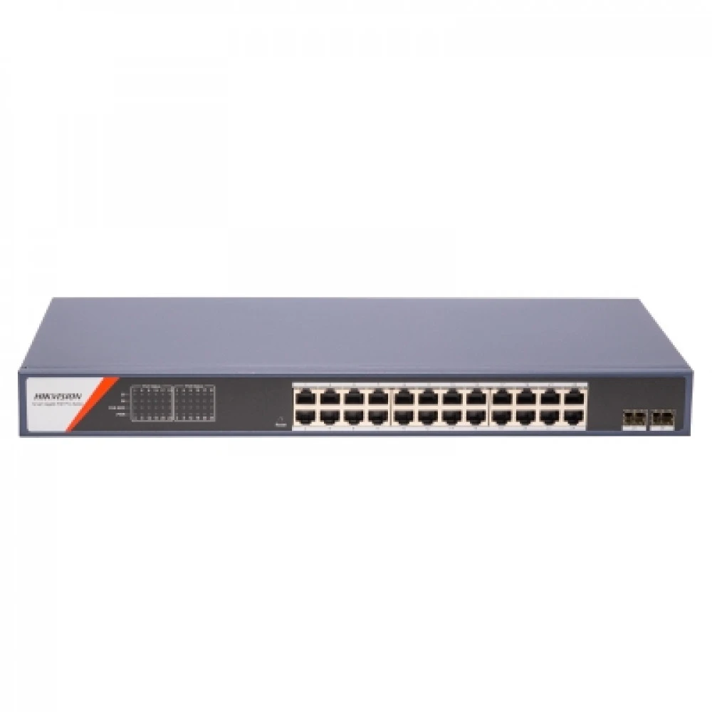 Коммутатор Hikvision DS-3E1526P-SI-24P2F 1000 Base-T (1000 мбит/с), 2 SFP порта