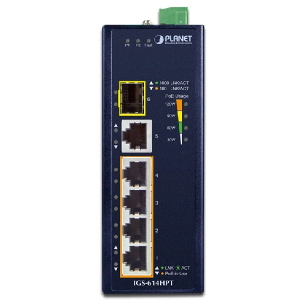 Коммутатор Planet IGS-614HPT 1000 Base-T (1000 мбит/с), 1 SFP порт