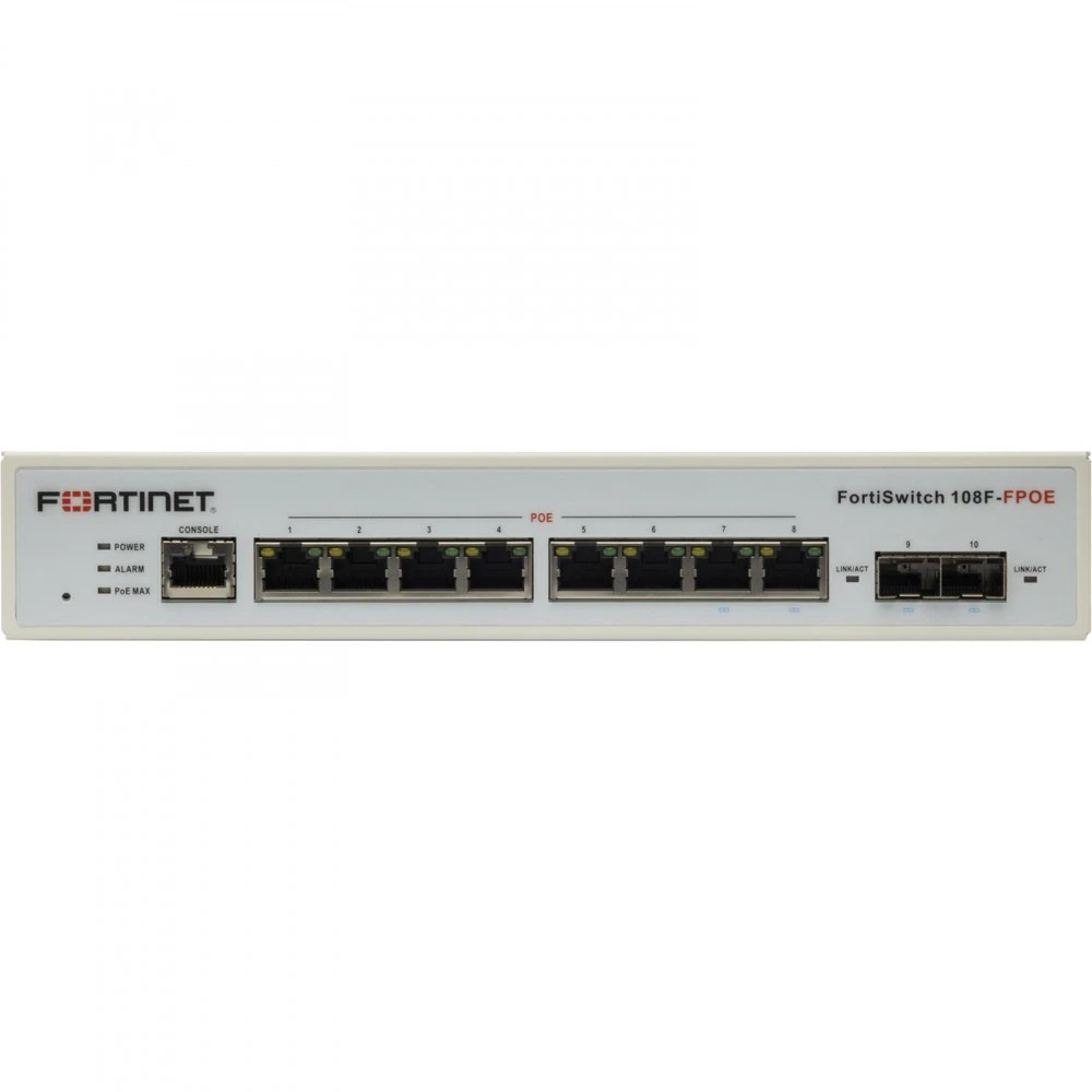 Коммутатор Fortinet FS-108F-FPOE 1000 Base-T (1000 мбит/с), 2 SFP порта