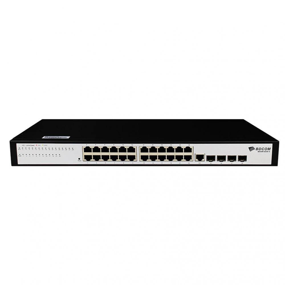 Коммутатор BDCOM S2528-C. 1000 Base-T (1000 мбит/с), 4 SFP порта