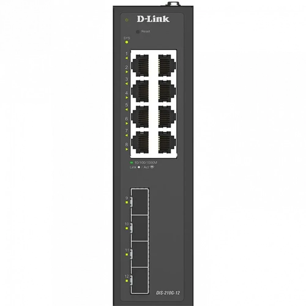 Коммутатор D-link DIS-210G-12/A1A 1000 Base-T (1000 мбит/с), 4 SFP порта