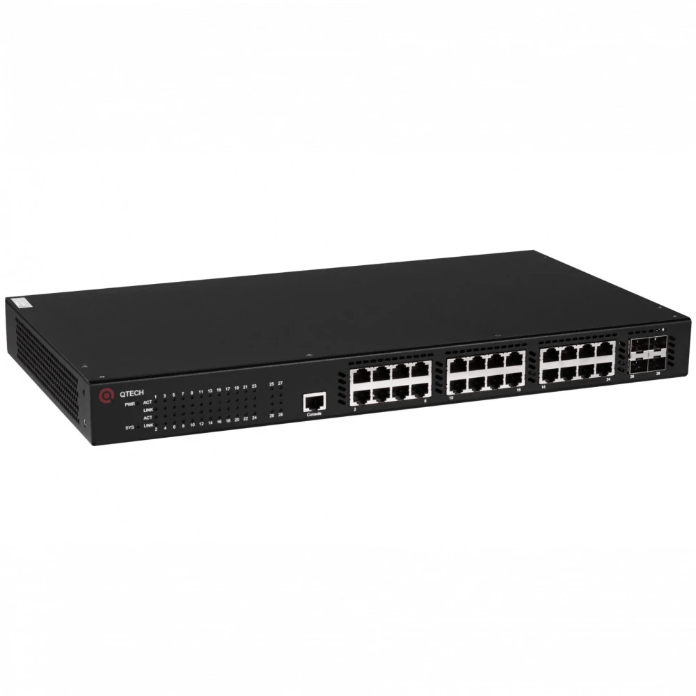 Коммутатор QTECH QSW-3310-28TX-POE-AC QSW-3310-28TX-POE-AC-AFTER_DEMO 1000 Base-T (1000 мбит/с), 4 SFP порта