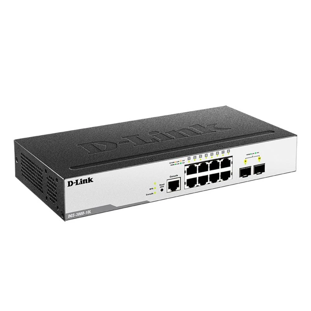 Коммутатор D-link DGS-3000-10L/B1A 1000 Base-TX (1000 мбит/с), 2 SFP порта