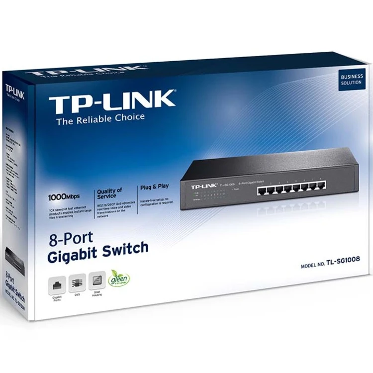 Коммутатор TP-Link TL-SG1008 1000 Base-TX (1000 мбит/с)