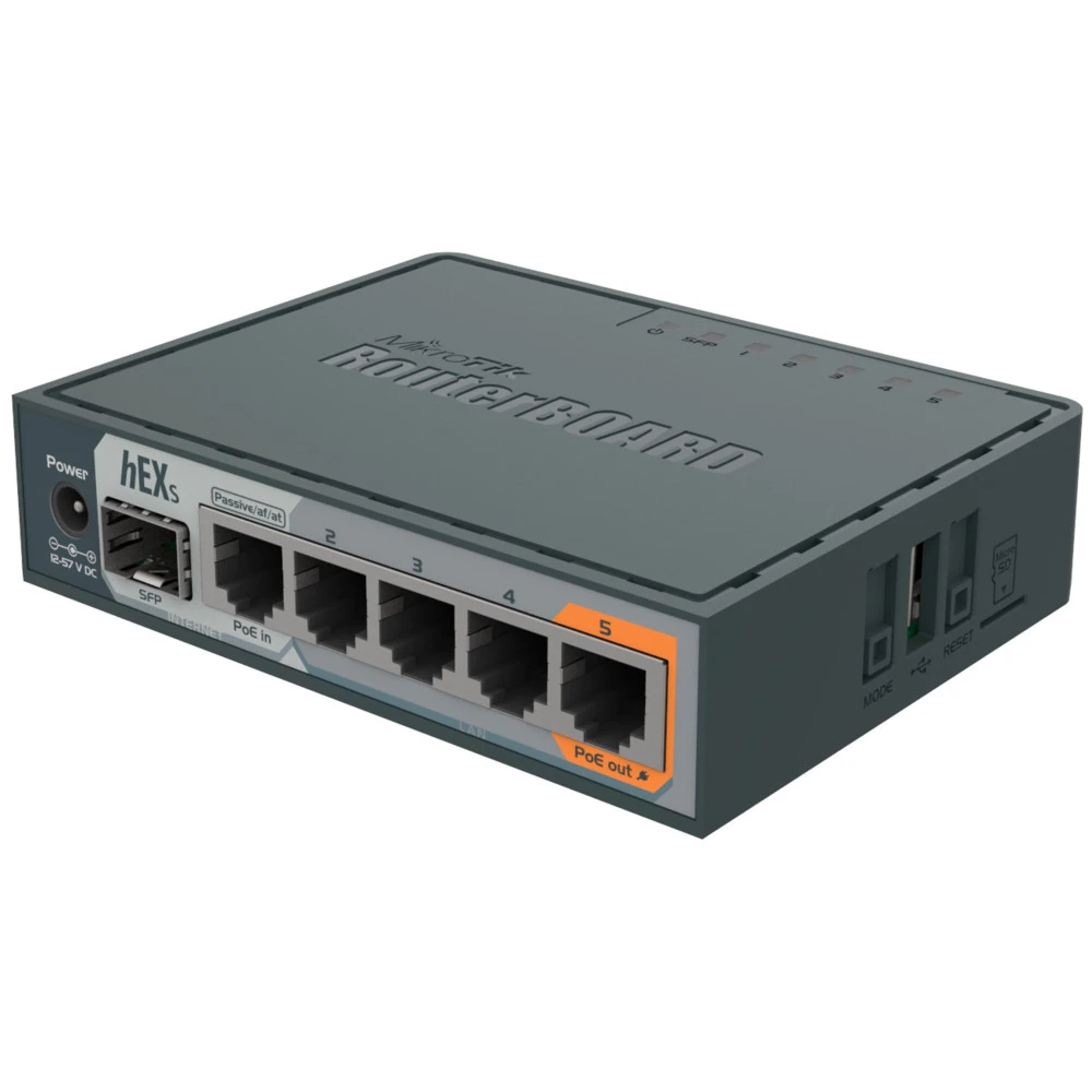 Маршрутизатор Mikrotik hEX S RB760IGS 10/100/1000 Base-TX (1000 мбит/с)