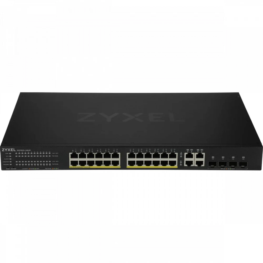 Коммутатор Zyxel GS1920-24HPv2 GS192024HPV2-EU0101F 1000 Base-TX (1000 мбит/с), 4 SFP порта