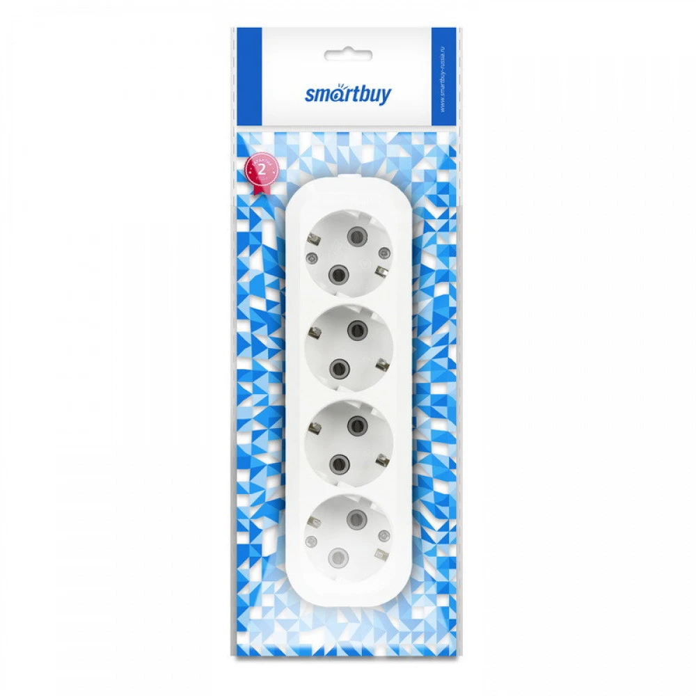 SmartBuy Колодка 4 розетки, 16А, без вкл., с заземлением (SBE-16-4-00-Z) 0014573