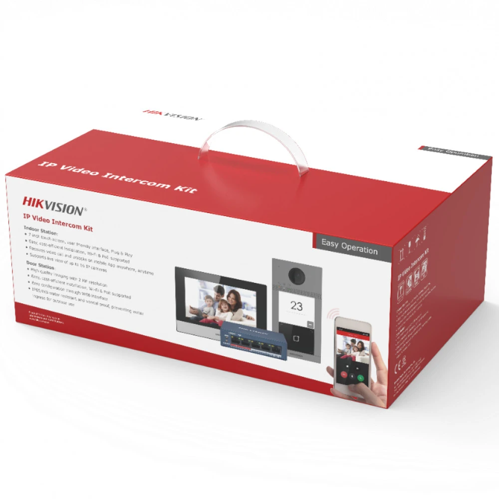 Домофонная система Hikvision Комплект IP домофона DS-KIS604-S(B) Домофонный комплект