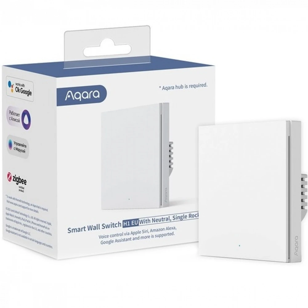 Aqara Выключатель настенный одноклавишный Smart Wall Switch H1 White AK073EUW01