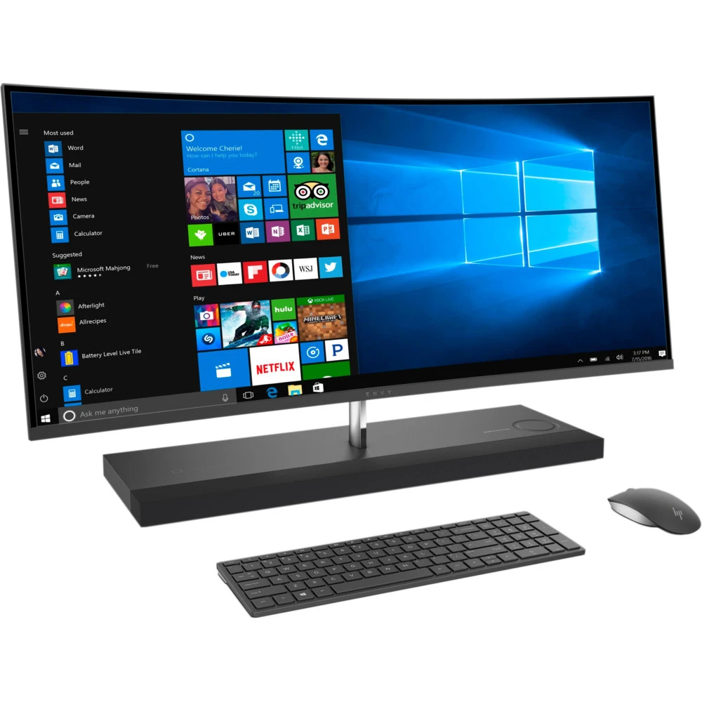 Моноблок HP Europe ENVY Curved All-in-One - 34-b105ur 4UE35EA 34 ", Intel, Core i7, 8700T, 2.4, 16 Гб, 2 Тб, 256 Гб