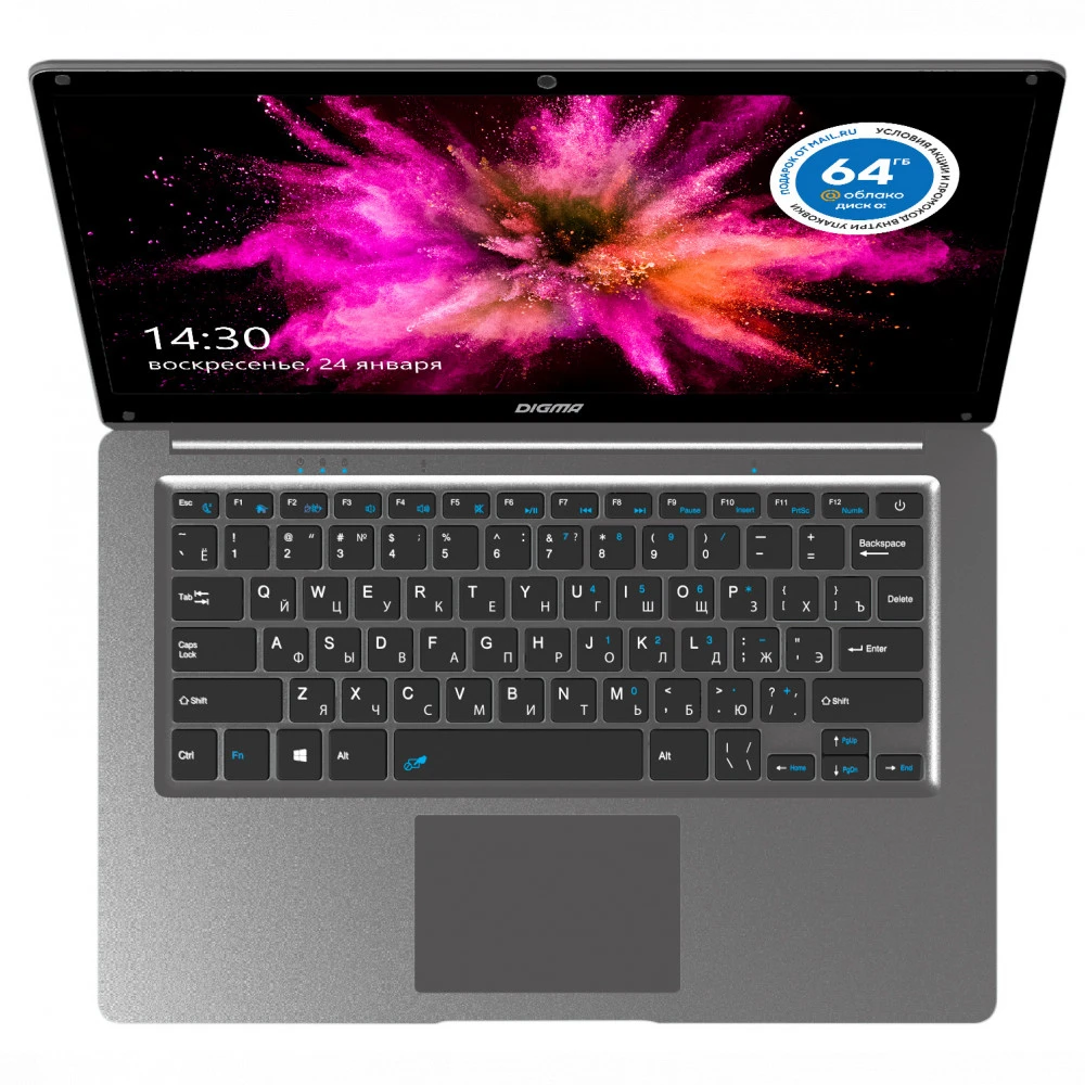 Ноутбук Digma EVE 14 C420 ET4066EW 13.9 ", FHD 1920x1080 (16:9), Celeron, 4 Гб