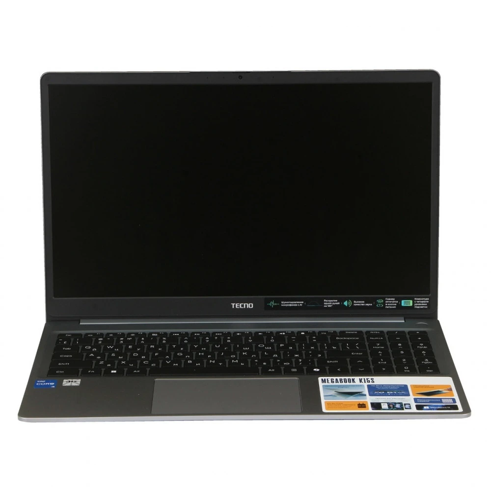 Ноутбук TECNO K15SRA SPACE GREY 512GB 15.6 ", FHD 1920x1080 (16:9), Core i5, 16 Гб