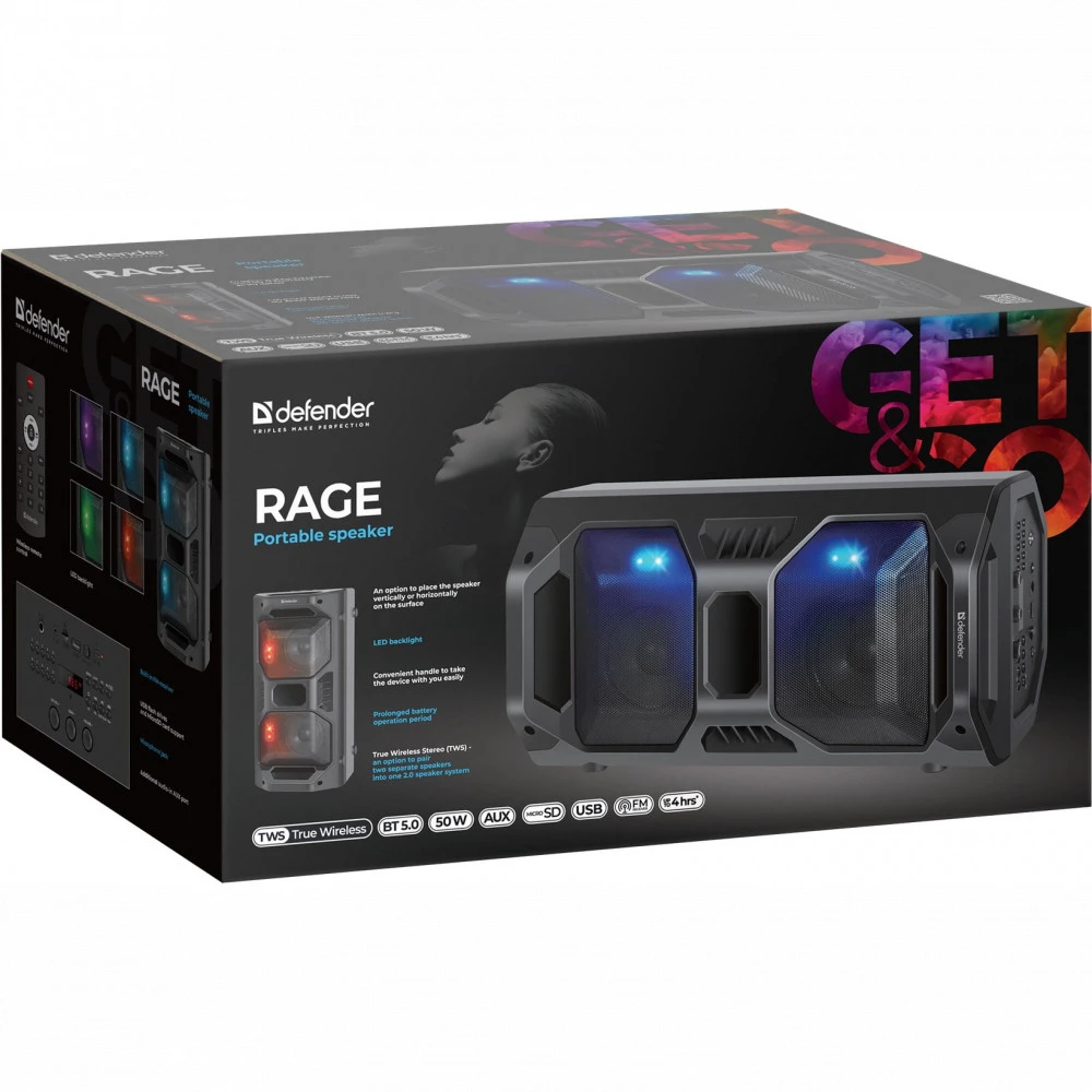 Портативная колонка Defender Rage 65109