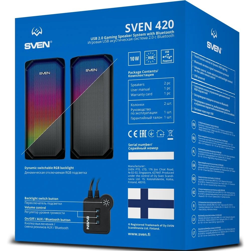Компьютерные колонки Sven 420 (2.0) - Black