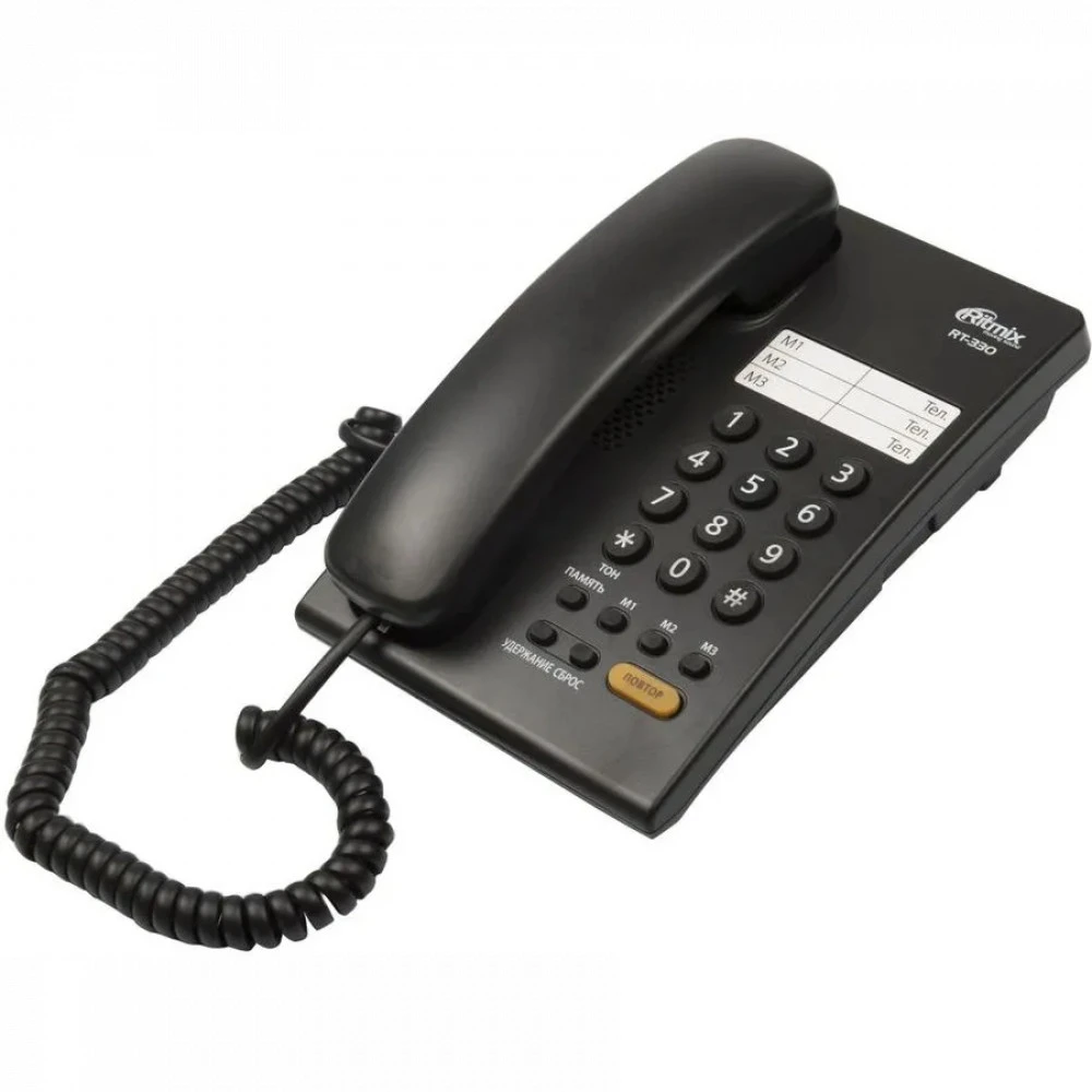 Аналоговый телефон Ritmix RT-330 Black 15118350