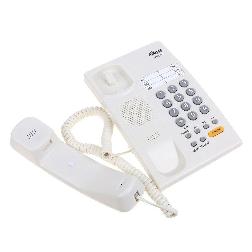 Аналоговый телефон Ritmix RT-330 White 15118369
