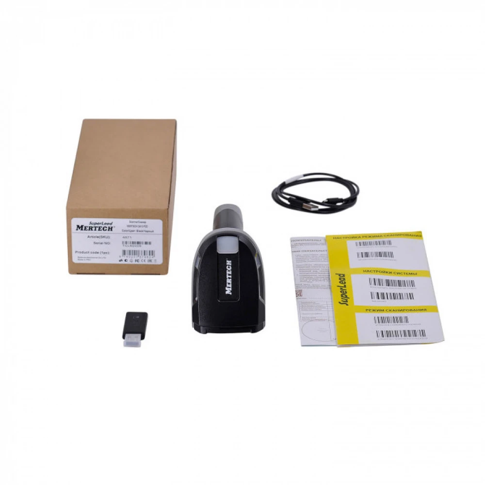 Сканер штрихкода Mertech CL-2410 BLE Dongle P2D USB Black Ручной беспроводной, 1D/2D, USB, Черно-серый
