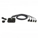 KVM-переключатель ATEN 2-Port USB FHD HDMI Cable KVM Switch CS22HF-AT