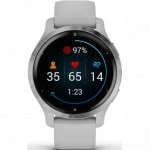 Garmin Venu 2S Silver Bezel with Mist Gray Case and Silicone Band 010-02429-12