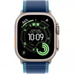 Apple Watch Ultra 3 GPS + Cellular 49mm Natural Titanium Case with Blue/Bright Blue Trail Loop MEWR4QR/A
