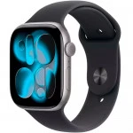 Apple Watch Series 11 GPS 46mm Space Grey Aluminium Case with Black Sport Band MEV44RK/A