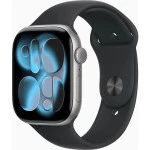 Apple Watch Series 11 46mm Space Grey Aluminium Case With Black Sport Band S/M MEV04LW/A