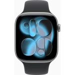 Apple Watch Series 11 46mm Space Grey Aluminium Case With Black Sport Band S/M MEV04LW/A