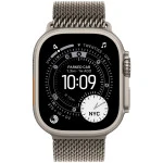Apple Watch Ultra 3 GPS + Cellular 49mm Natural Titanium Case with Natural Titanium Milanese Loop MEWY4QR/A
