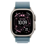 Apple Watch Ultra 3 GPS + Cellular 49mm Natural Titanium Case with Light Blue Alpine Loop - Large MEWP4QR/A