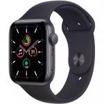 Apple Watch SE GPS, 44mm Space Grey Aluminium Case with Midnight Sport Band - Regular MKQ63GK